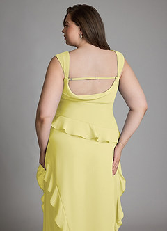 Azazie Sloane Bridesmaid Dresses Lemon Sorbet A-Line Sweetheart Neckline Chiffon Dress image14