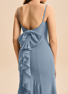 Azazie Lioren Junior Robe Sirène en Mousseline de soie Arc Bleu Poussiéreux image6