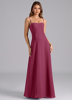 Azazie Valentine Bridesmaid Dresses Mulberry A-Line Corset Chiffon Dress image1