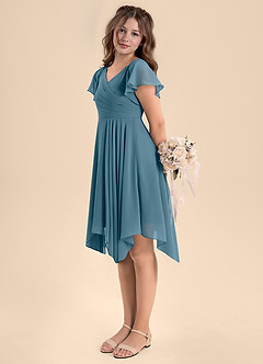 Azazie Janeaurelia Junior Abito A-Line in Chiffon Plissettato Bermuda image5