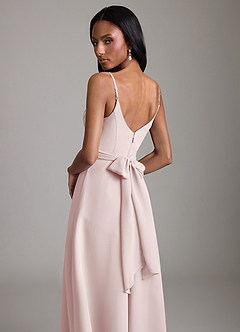 Azazie Kali Brudtärnklänningar Klä av A-Linje i Chiffong Plisserad Rodnande Rosa image2