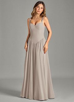 Azazie Evadina Suknie dla druhen Linia A Gorset Szyfon Do ziemi Sukienka image4