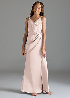 Azazie Maci Junior Klä av Sjöjungfru i Stretch Satin Plisserad image3