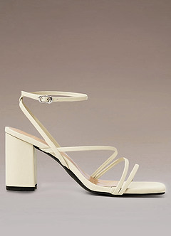 front Ankle Strap Block Heel Sandals