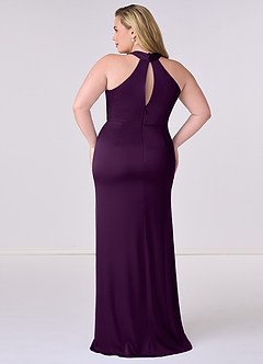 Barbie ♥ Azazie Bridesmaid Dresses Grape Sheath Stretch Satin Dress image8