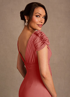 Azazie Louella Mother of the Bride Dresses Antique Rose A-Line Pleated Chiffon Dress image5
