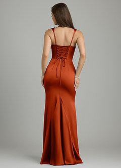 Azazie Vada Bridesmaid Dresses Paprika Mermaid Corset Stretch Satin Dress image2