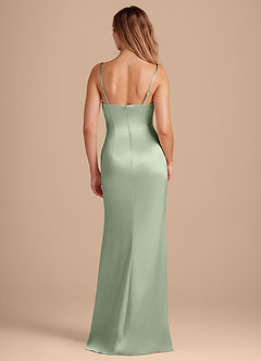 Azazie Camila Bridesmaid Dresses Matcha Sheath Sweetheart Neckline Metallic Satin Dress image5