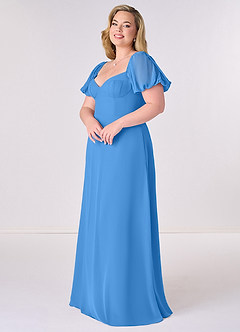 Barbie ♥ Azazie Bridesmaid Dresses Blue Jay A-Line Pleated Chiffon Dress image9