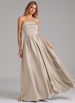 Azazie Lucienne Bridesmaid Dresses Frost A-Line Strapless Stretch Satin Convertible Dress image8