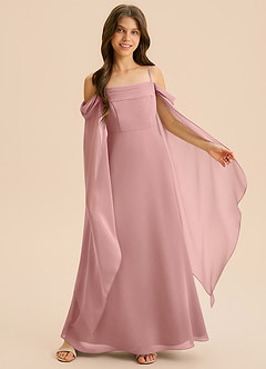 Azazie Moana Junior Klä av A-Line i Chiffong Plisserad image4