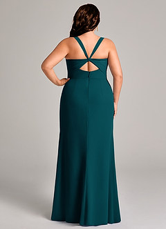 Azazie Mero Bridesmaid Dresses Pine Sheath Pleated Chiffon Dress image10