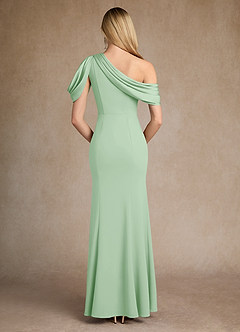 Azazie Paris vestidos de madre de la novia Vestido de Salvia Polvorienta de Crepé elástico de Sirena con Plisado image3