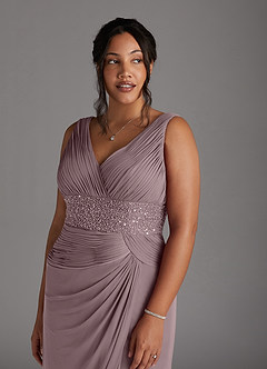 Azazie Winona vestidos de madre de la novia Vestido de Atardecer de Malla de Sirena con Lentejuela image5