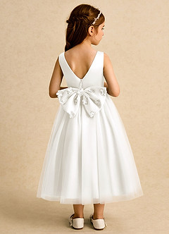 Azazie Malva Abiti da Ragazza di Fiori Abito Principessa in Tulle Fiocco Avorio image2