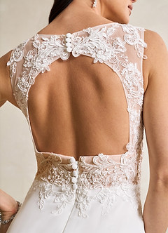 Azazie Trixie Final Sale Diamond White Caramel A-Line Sequins Chiffon Dress image7