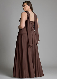 Azazie Gabriela Bridesmaid Dresses Ganache A-Line Corset Chiffon Dress image14