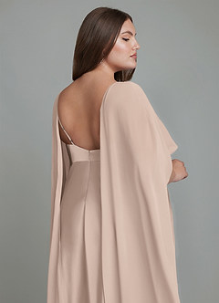 Azazie Stefania Robes de demoiselle d'honneur Robe Trapèze en Satin extensible Rose Anglais image7