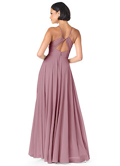 Azazie Avelina Bridesmaid Dresses Vintage Mauve A-Line V-Neck Pleated Chiffon Dress image2
