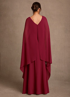 Azazie Liddie Mother of the Bride Dresses Burgundy A-Line Pleated Chiffon Dress image4