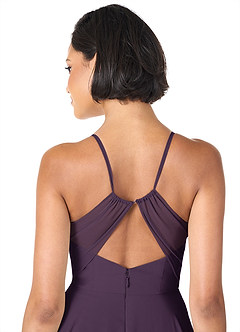 Azazie Avelina Bridesmaid Dresses Plum A-Line V-Neck Pleated Chiffon Dress image5