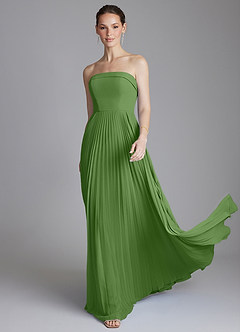 Azazie Mariana Bridesmaid Dresses Basil A-Line Strapless Chiffon Dress image1