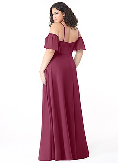 Azazie Sue Bridesmaid Dresses Mulberry A-Line Off the Shoulder Chiffon Convertible Dress image10