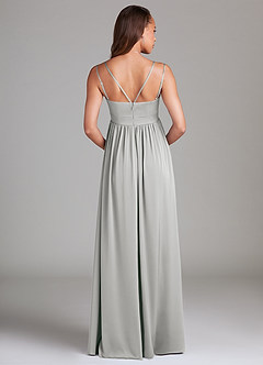 Azazie Emree Maternity Bridesmaid Dresses A-Line Stretch Satin Floor-Length Dress with Pockets image2