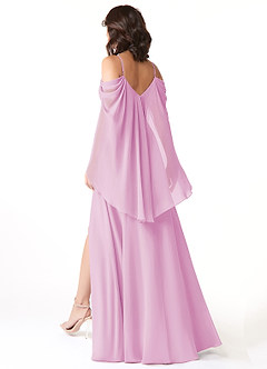 Azazie Cienna Bridesmaid Dresses Candy Pink A-Line Off the Shoulder Chiffon Dress image5