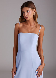 Azazie Wren 신부 들러리 드레스 A라인 스트랩리스 쉬폰 티 길이 드레스 image6