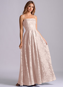 Azazie Lucienne Jurken voor bruidsmeisjes Jurk van Bloemen Burn-out met A-Lijn Strapless Blozend Roze image6