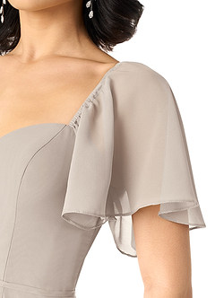 Azazie Chloe Brautjungfernkleider A-Linie Herzausschnitt Chiffon Kleid Frost image6