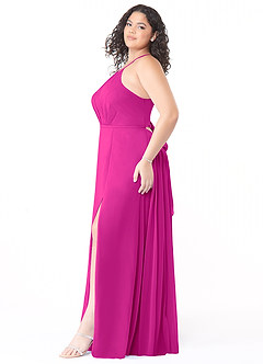 Azazie Evalleen Bridesmaid Dresses Fuchsia A-Line Pleated Chiffon Dress image10