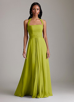 Azazie Clarisa Probar vestidos en casa Vestido de Rosa Polvorienta de Gasa de Corte en A con Plisado image5