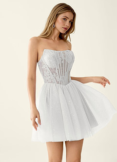 florie corset mini dress white Azazie A-Line Quinceañera Damas Dresses Sequins Lace Up Appliqued Tulle Scoop Shoe Size:10.5 US week3522_20220828 Cotton Club Famous Musicians Women's dresses this regular