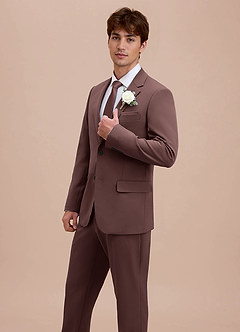 front Ethan Espresso Refined Weave Suit Jacket
