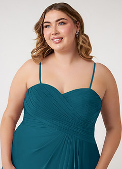 Azazie Arabella Allure Bridesmaid Dresses Ink Blue A-Line Sweetheart Neckline Chiffon Convertible Dress image19
