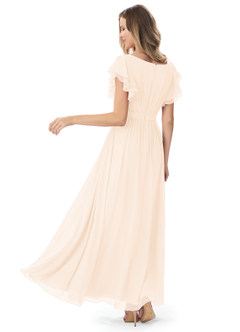 Azazie Daphne Modest Bridesmaid Dresses A-Line Ruffled Chiffon Floor-Length Dress image8