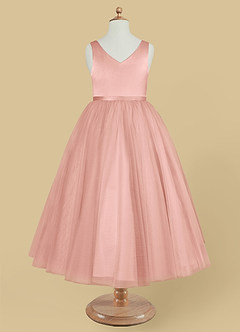 Azazie Marybell Rosette A-line Bow Tulle Dress 