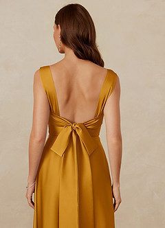 Christian Siriano Bridal for Azazie 1001 Bridesmaid Dresses Butterscotch A-Line Sweetheart Neckline Stretch Satin Dress image9