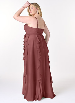 Azazie Peyton Abiti da Damigella Abito A-Line in Chiffon Increspato Ametista image10