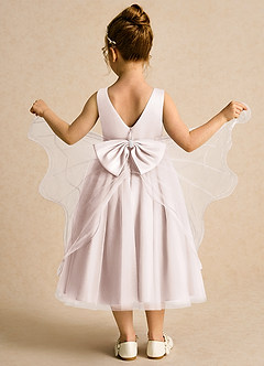 Azazie Pear Flower Girl Dresses Rose Petal Ball-Gown Bow Tulle Dress image3