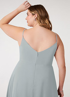 Azazie Daenerys Bridesmaid Dresses Dolphin Grey A-Line Cowl Chiffon Dress image5