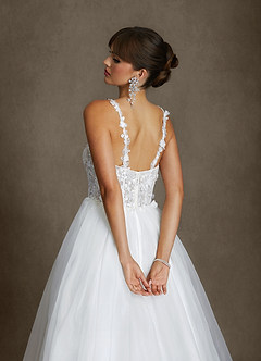 Azazie Gabrielle Wedding Dresses Diamond White Ball-Gown Tulle Dress image9