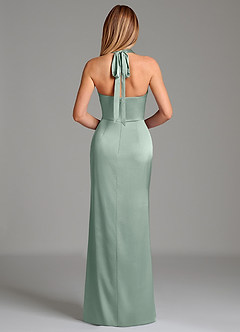 Azazie Serenity Bridesmaid Dresses Agave Mermaid Sweetheart Neckline Stretch Satin Dress image6