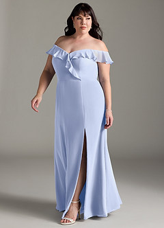 Azazie Sophie Vestidos de damas de honor Vestido de Hielo de Gasa de Corte en A Convertible con Vestidos sin tirantes image8