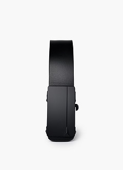 front Ceinture à boucle carrée en cuir texturé pour homme