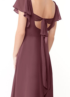 Azazie Syenna Jurken voor bruidsmeisjes Jurk van Chiffon met A-Lijn Ruches Sangria image3