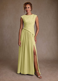 Azazie Kalleen Abiti per la Madre della Sposa Abito A-Line in Chiffon Plissettato Sorbetto Al Limone image5