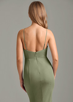 Azazie Sorcha Brautjungfernkleider Meerjungfrau-Linie Plissee Gittergewebe Kleid Pistazie image2